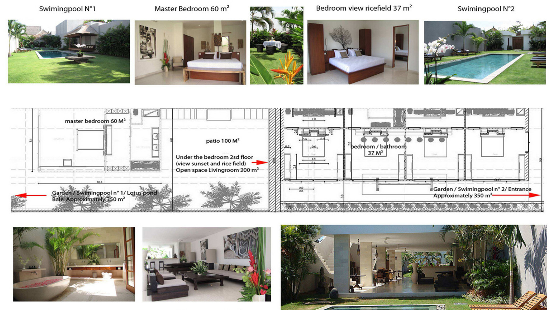 Neverjetna vila s 5 zvezdicami in 2 sproščujočima bazenoma, Bali Villa 2136