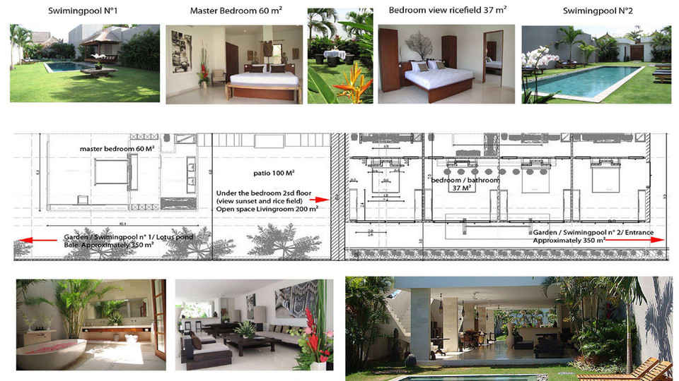 Neverjetna vila s 5 zvezdicami in 2 sproščujočima bazenoma, Bali Villa 2136