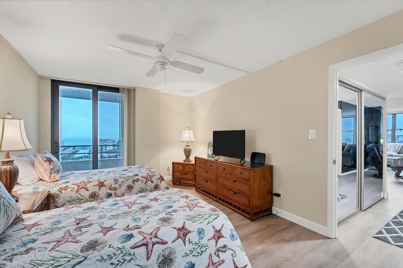 The Twin Room Has a Private Patio With Another Great View