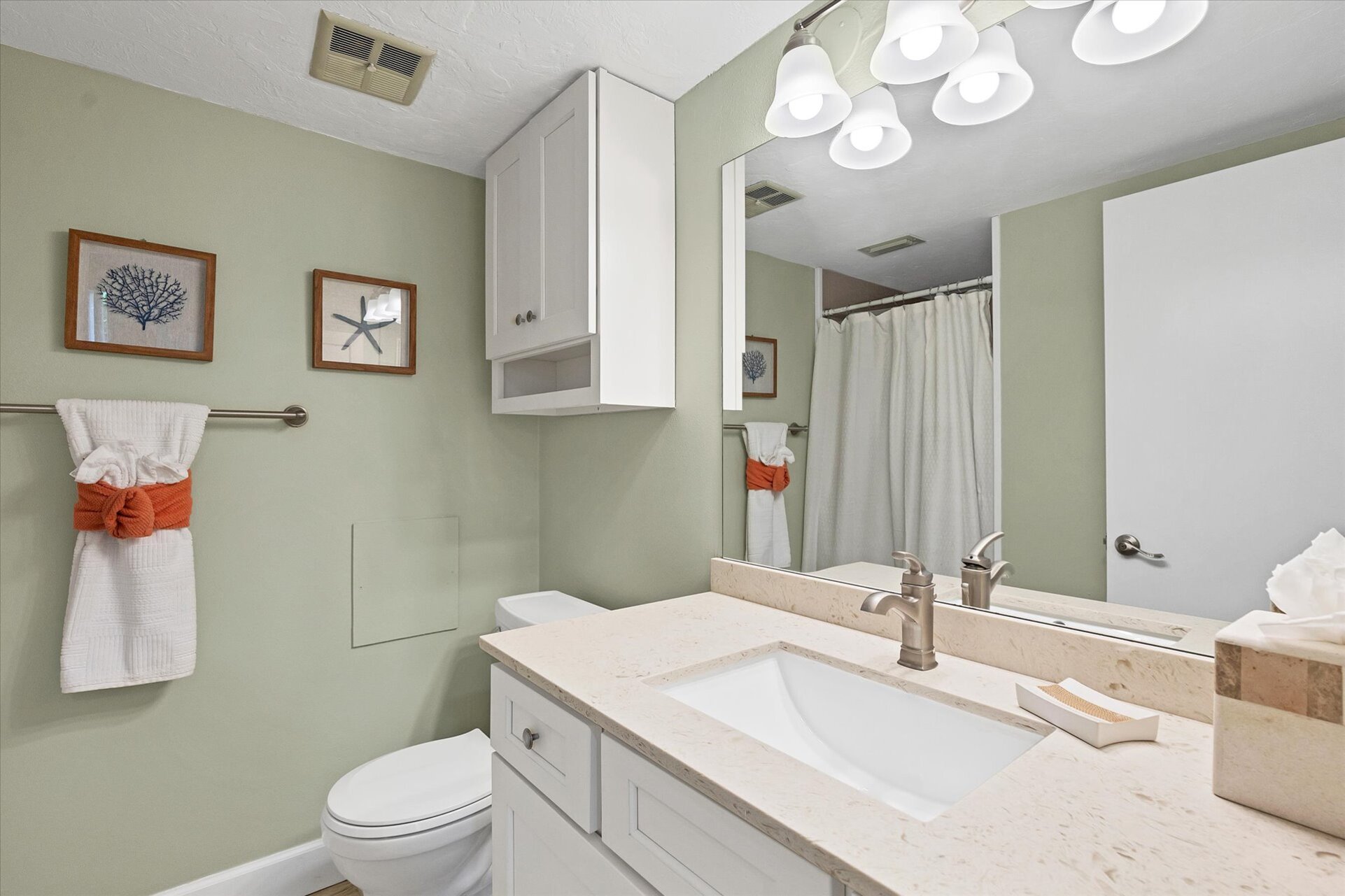 Attached bathroom with walk-in shower