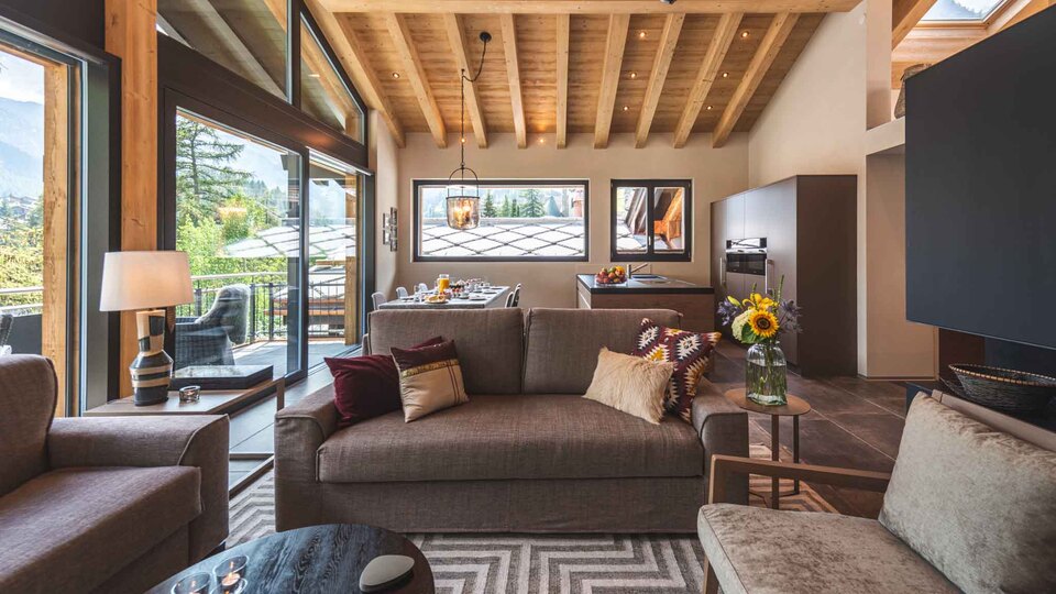 Doživite razkošje z razgledom na gore, Valais Chalet 1395