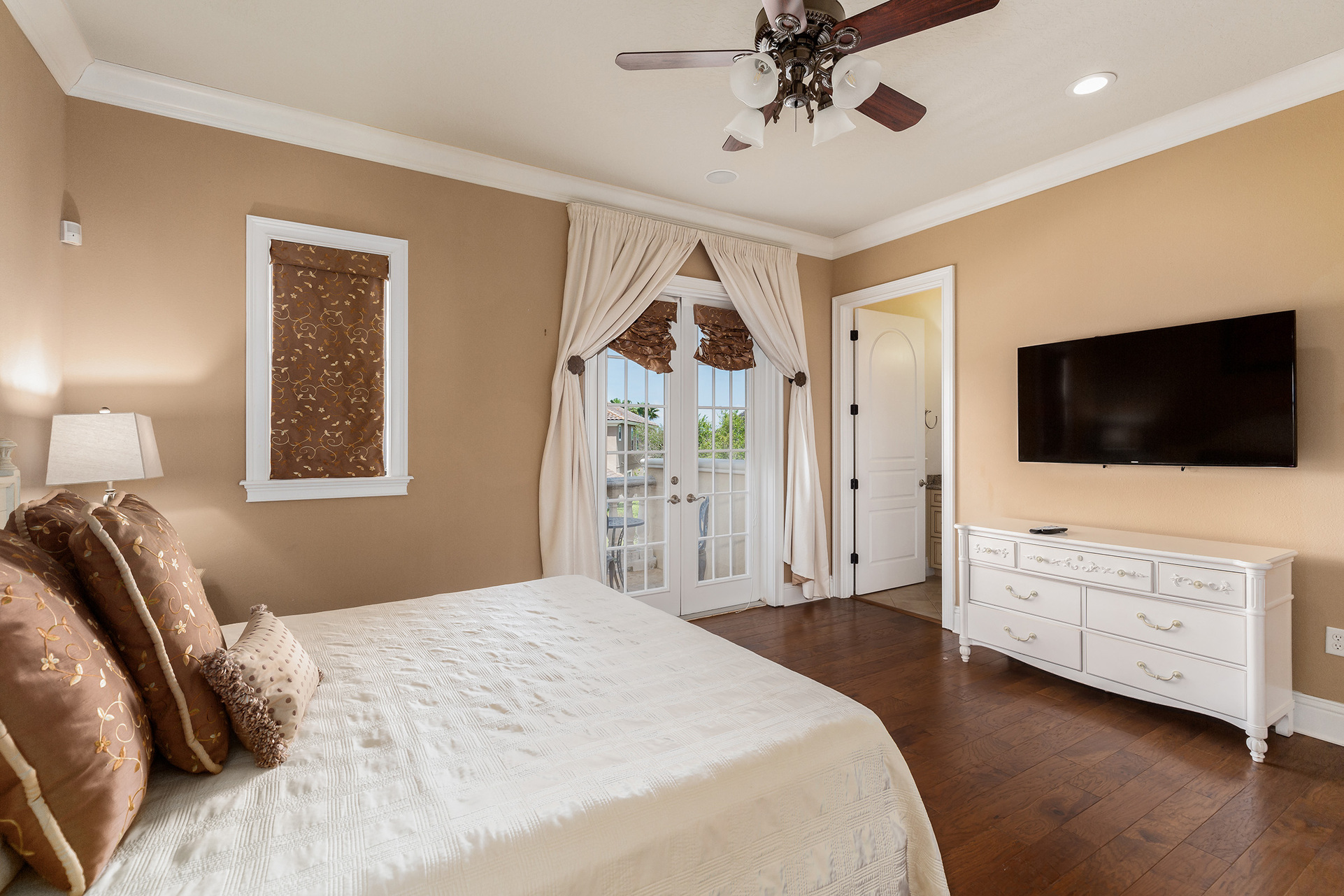 Beautiful details are found throughout the bedroom