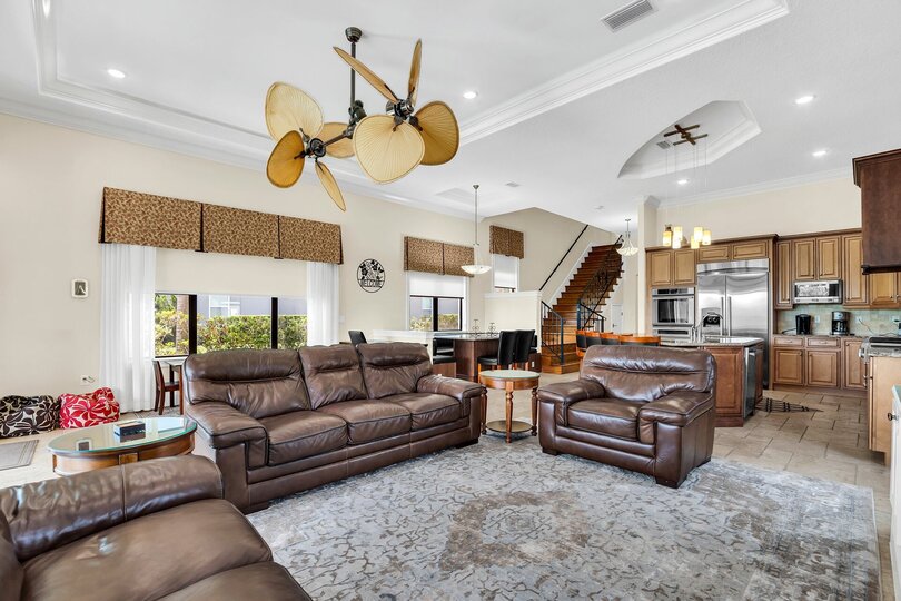 Sit back and relax in your lush leather sofas