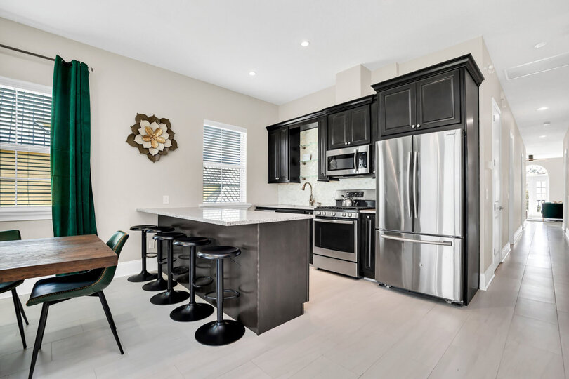 You will also come across the first kitchen with bar top seating for 5