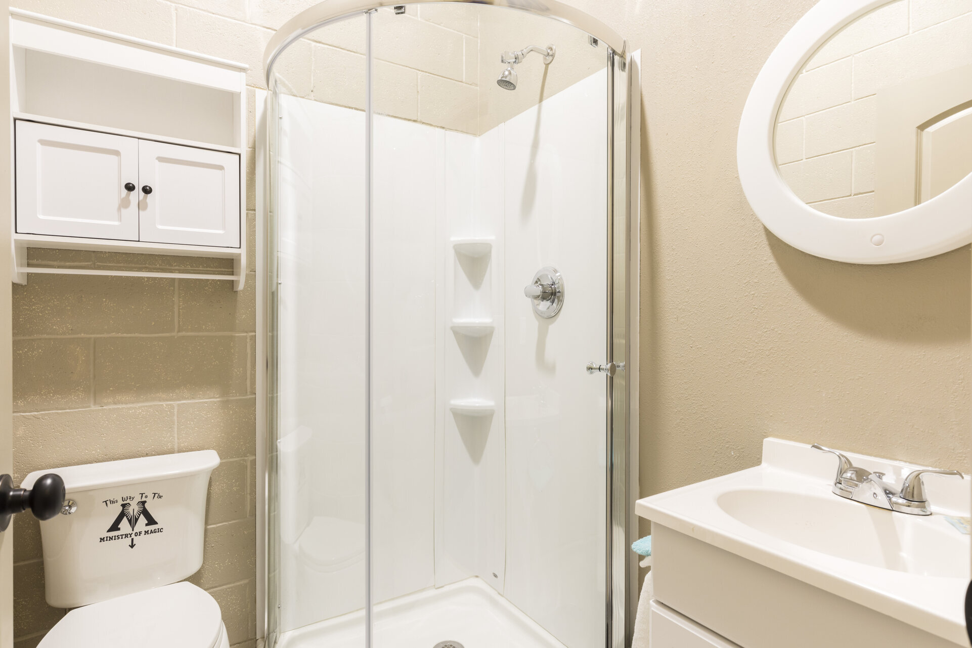 The kids bathroom has their own shower as well
