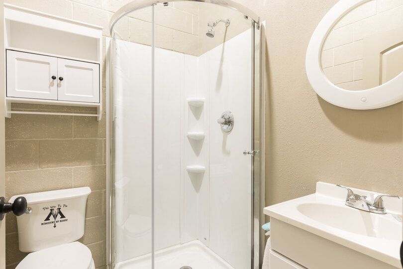 The kids bathroom has their own shower as well