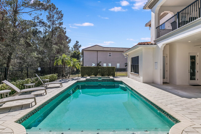 Private pool with spillover spa and splash pad for all to enjoy