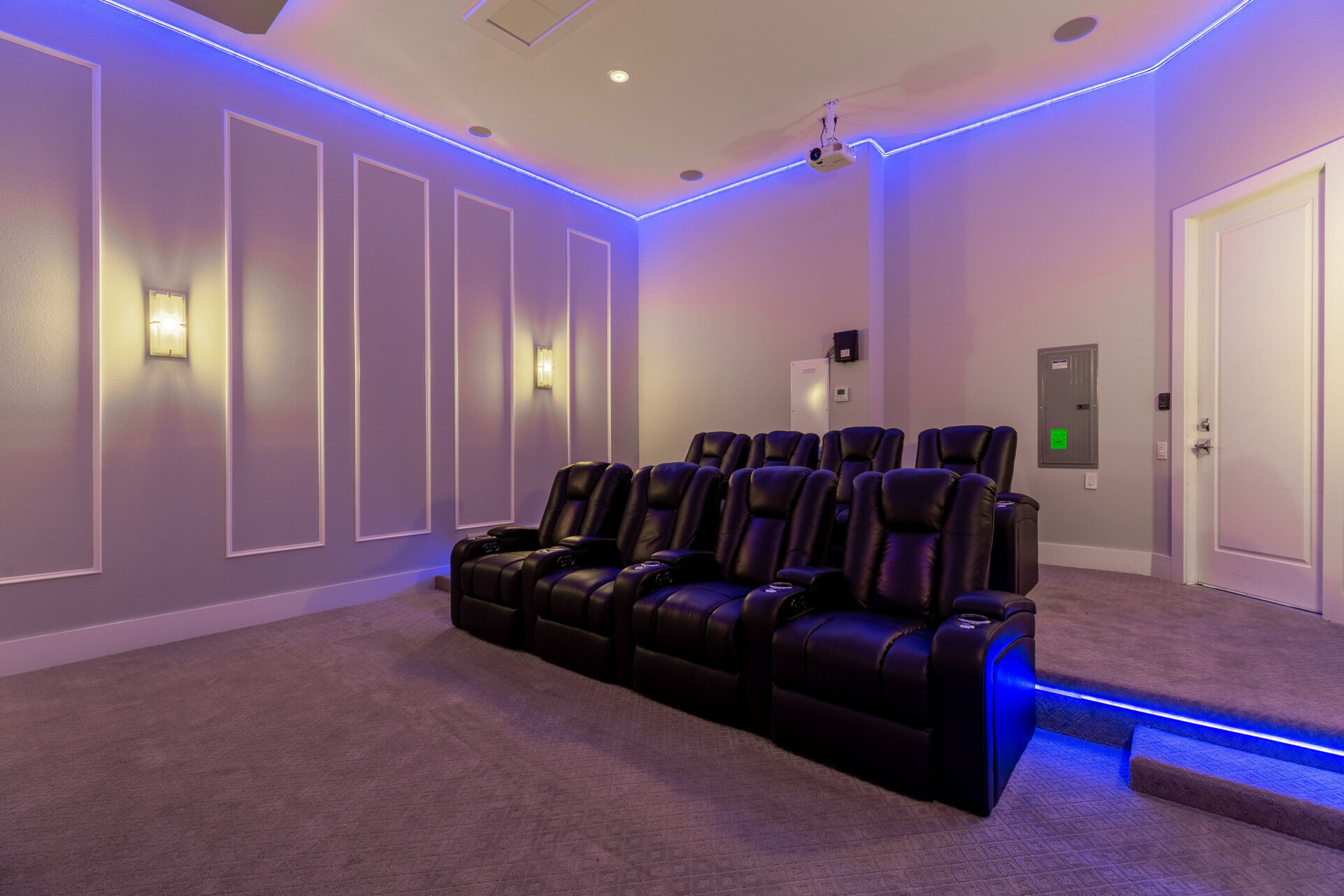 Sit back in one of the comfortable leather recliners