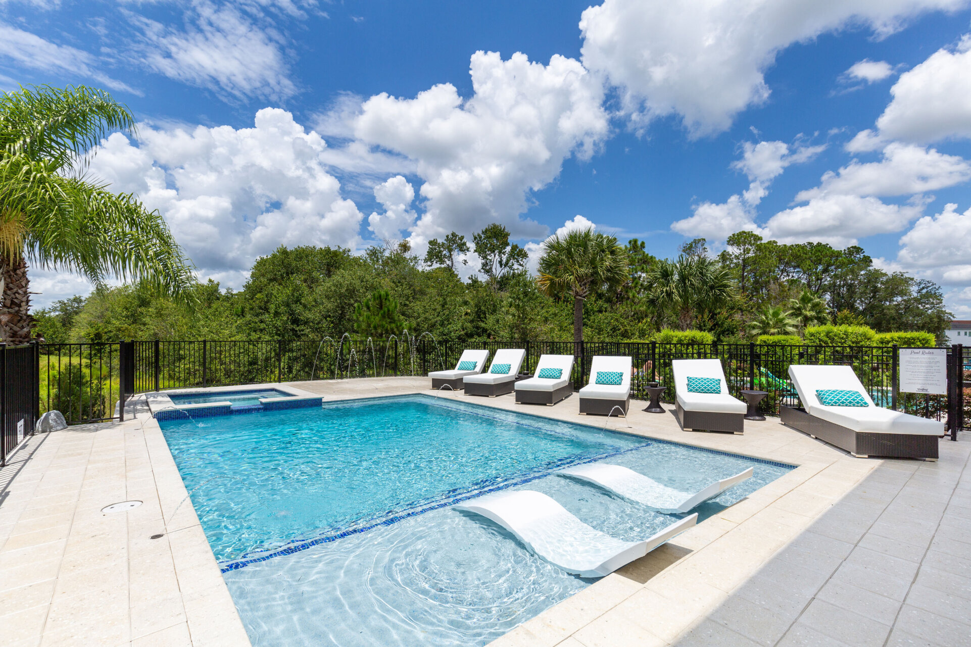 Relax in the custom built pool