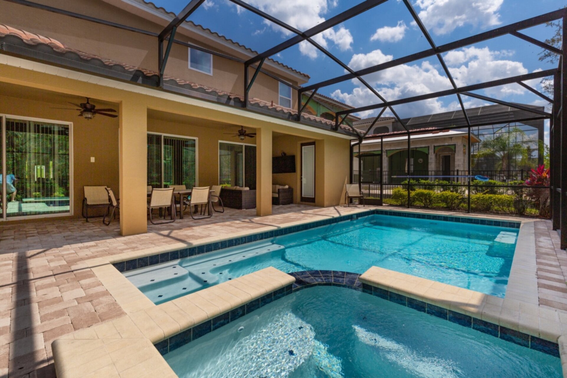 Soak in the spillover spa after long days of exploring the Orlando theme parks