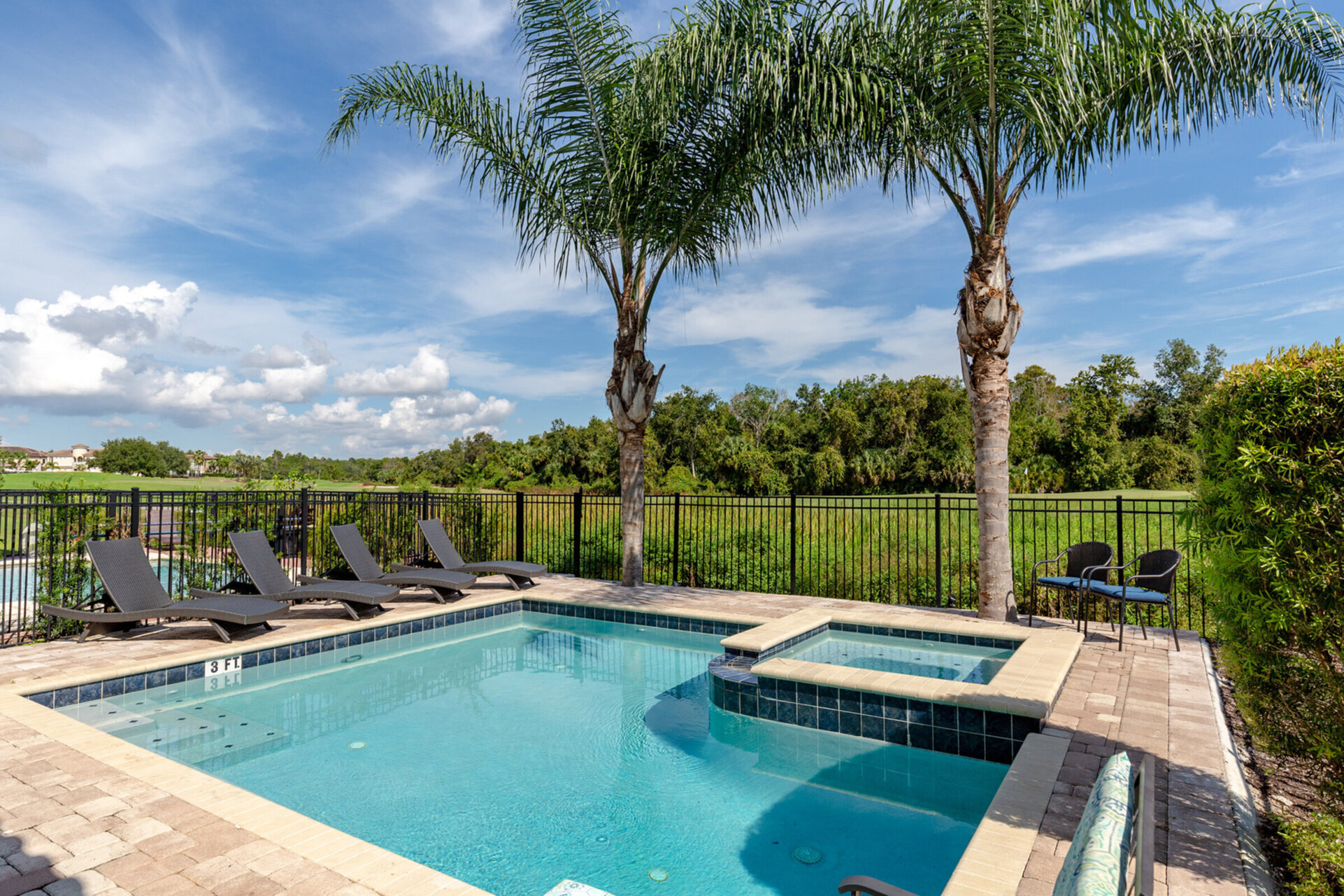 Take in the beautiful views floating in the pool or lying on a lounge chair