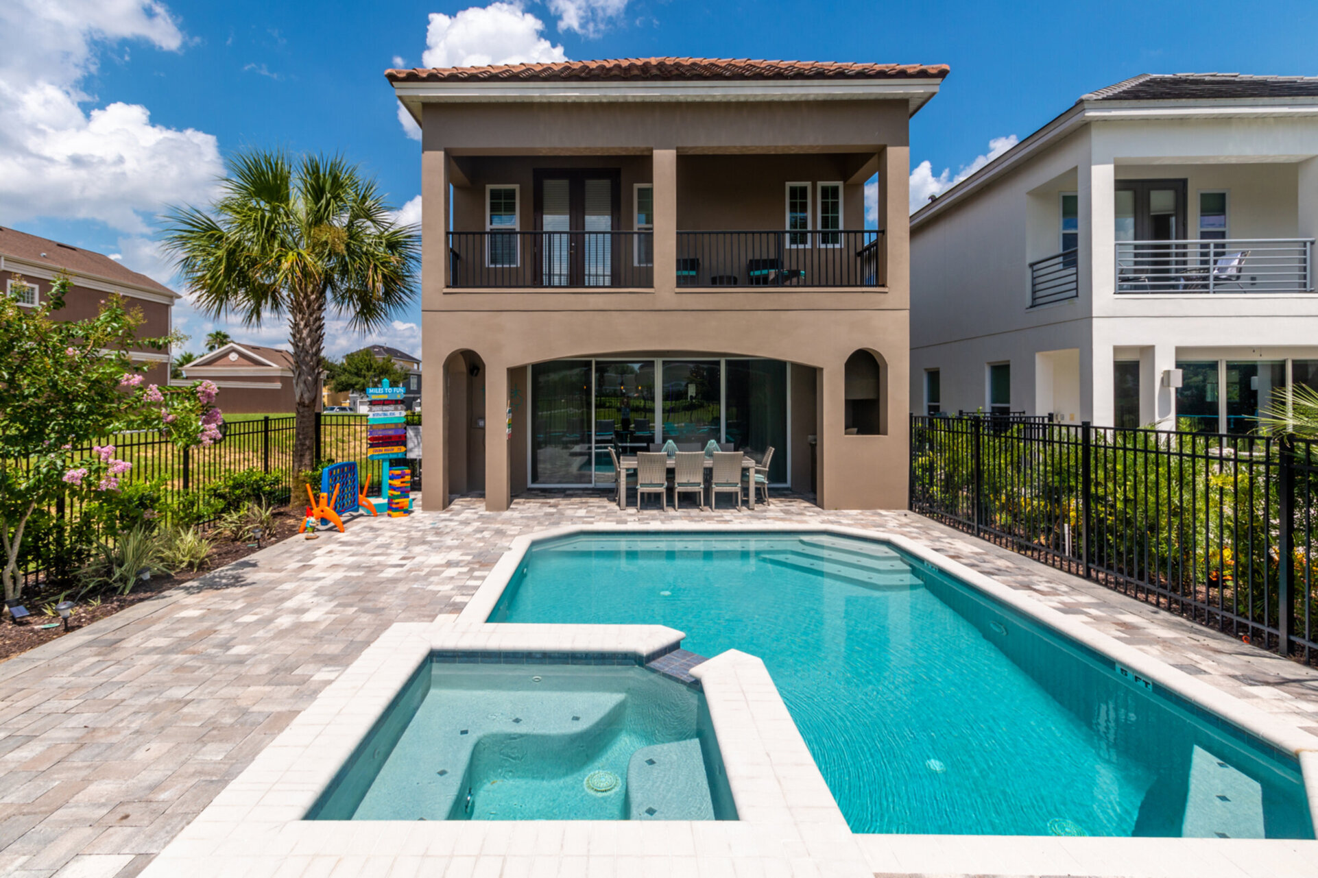 Sunny west facing pool location
