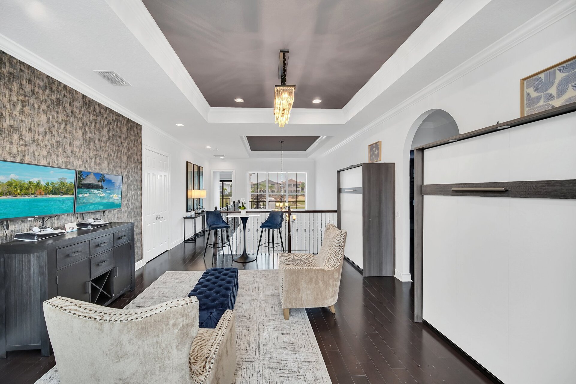 On the second floor, enjoy our common area equipped with video games. Plus, for added convenience, there are two Murphy beds available for additional sleeping space when needed.