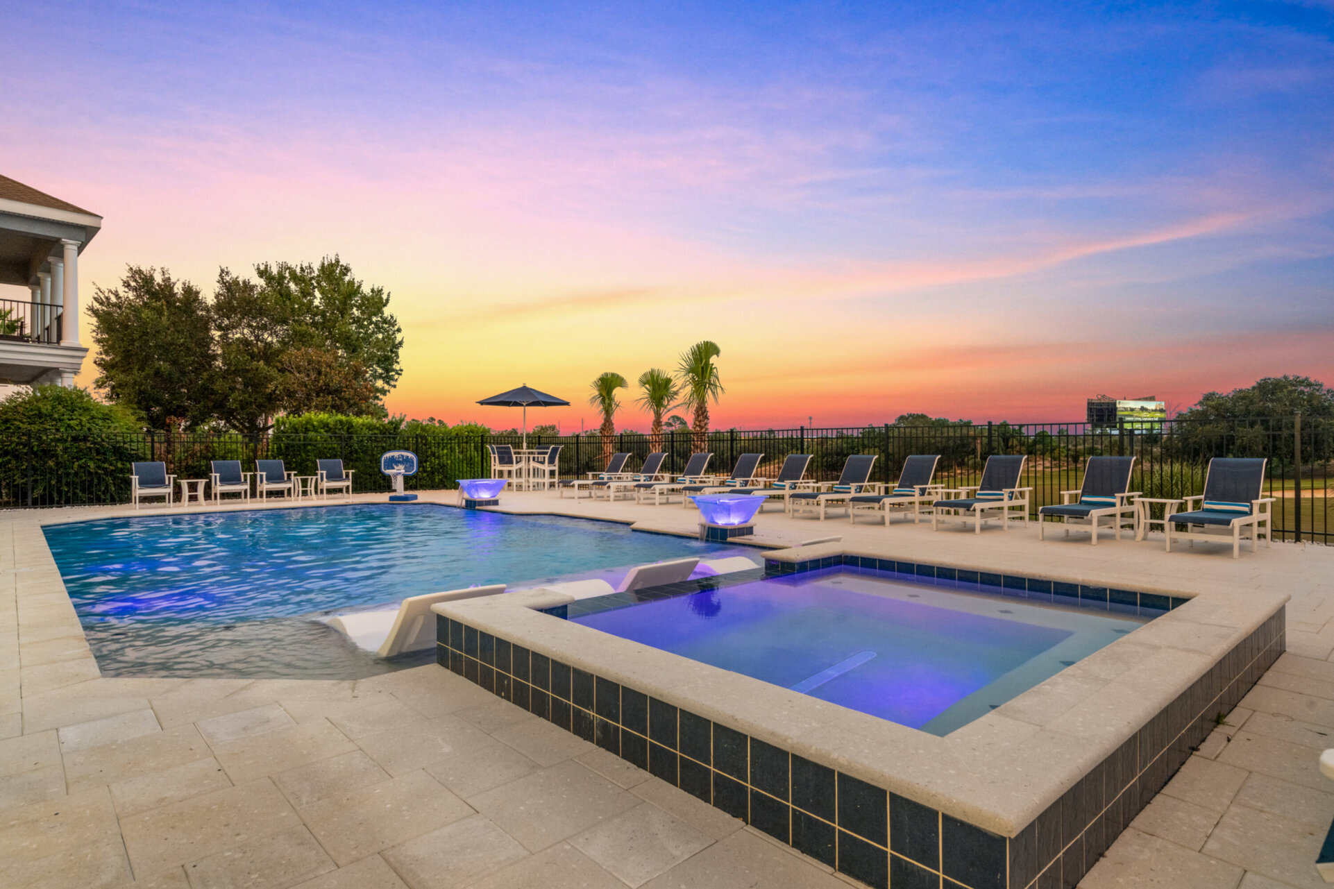 Take a morning lap or simply swim all day in your large private pool and spa