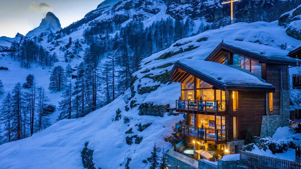 Razgledi na Matterhorn in alpska eleganca, luksuzna koča v Valaisu 1407