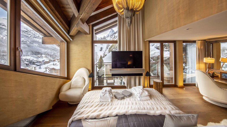 Razgledi na Matterhorn in alpska eleganca, luksuzna koča v Valaisu 1407