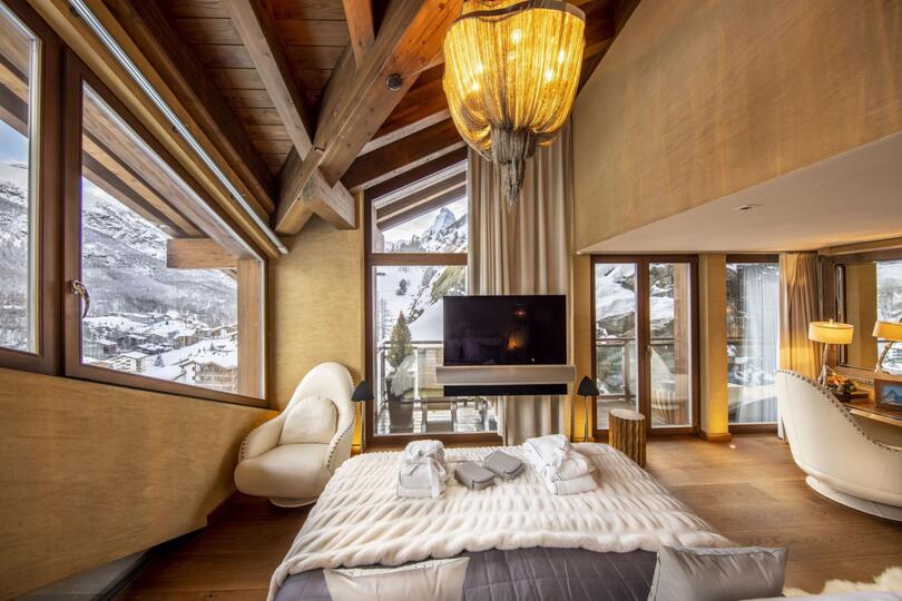 Razgledi na Matterhorn in alpska eleganca, luksuzna koča v Valaisu 1407