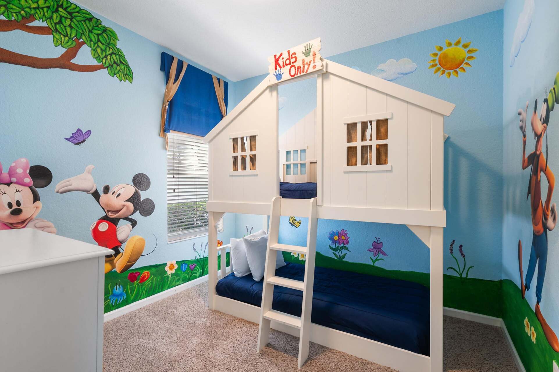 Twin/Twin Bunk Bedroom 3 Downstairs Mickey Theme