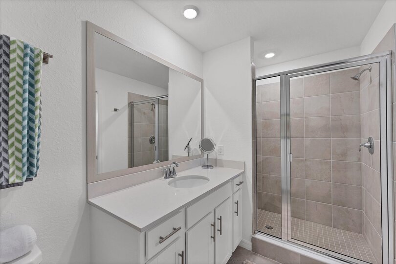 Primary bathroom with walk-in shower
