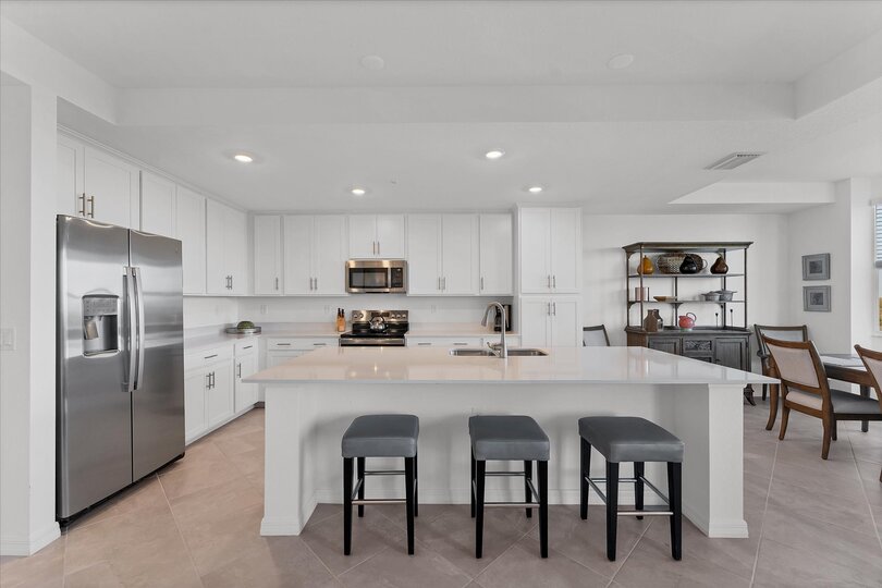 Open, full-equipped kitchen