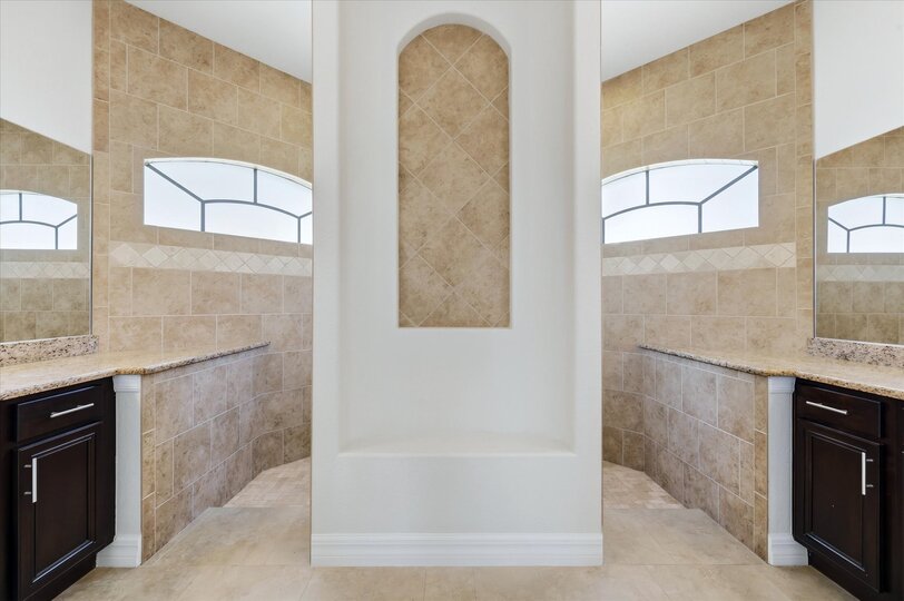 Large walk-in shower in primary