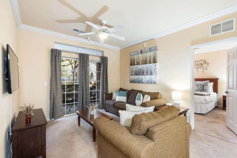 Living Room Has a Sleeper Sofa